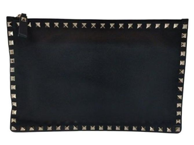 Valentino Clutch da donna in pelle Black Rockstud Nero - vista 2