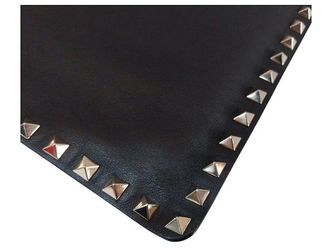 Valentino Clutch da donna in pelle Black Rockstud Nero - vista 4