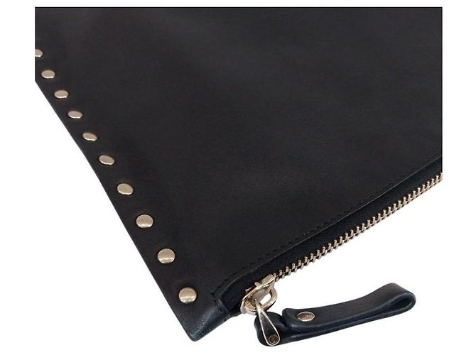 Valentino Clutch da donna in pelle Black Rockstud Nero - vista 6