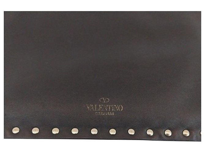 Valentino Clutch da donna in pelle Black Rockstud Nero - vista 8