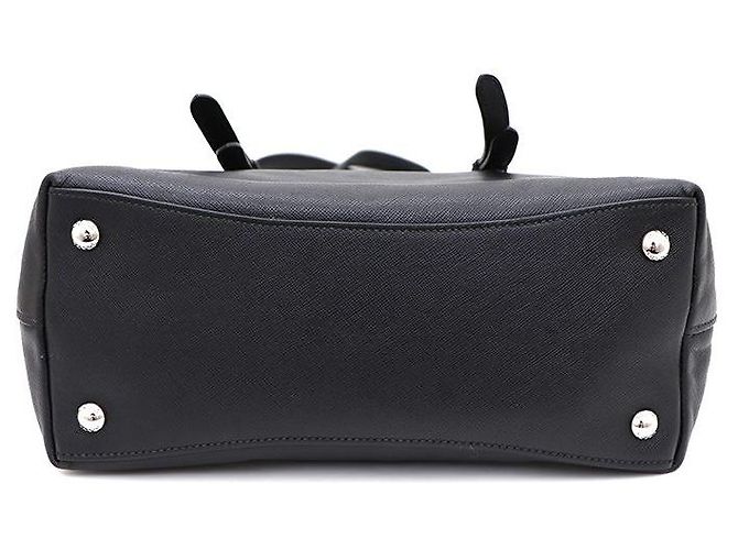 Prada Borsa Shopper Saffiano con logo argento Nero - vista 8