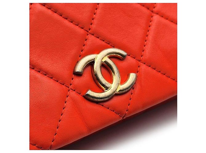 Chanel Clutch plegable de piel de cordero Roja - vista 8