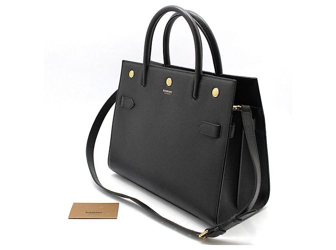 Burberry Piccola borsa a mano e a spalla in pelle nera Nero - vista 2