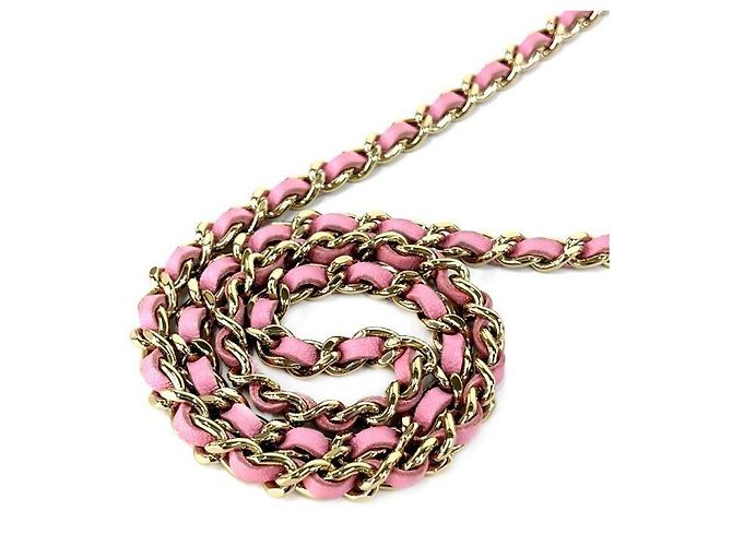 Chanel Mini bolsa transversal meia-lua em couro rosa - vista 11