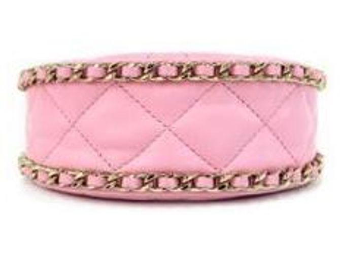 Chanel Mini bolsa transversal meia-lua em couro rosa - vista 5