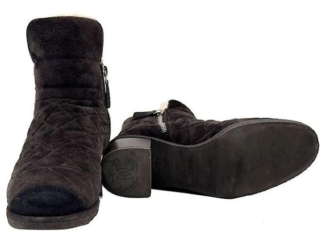Chanel Botines de shearling acolchado Castaño - vista 5