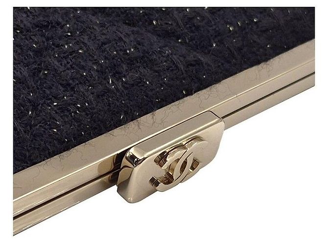 Chanel Clutch da sera in tweed Nero - vista 5