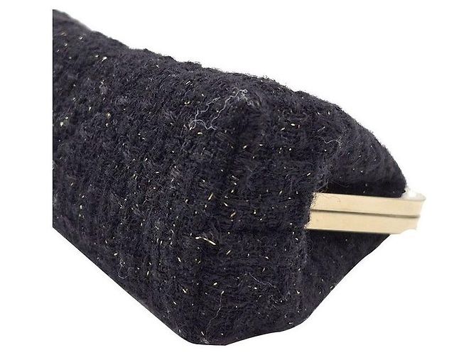 Chanel Clutch da sera in tweed Nero - vista 6
