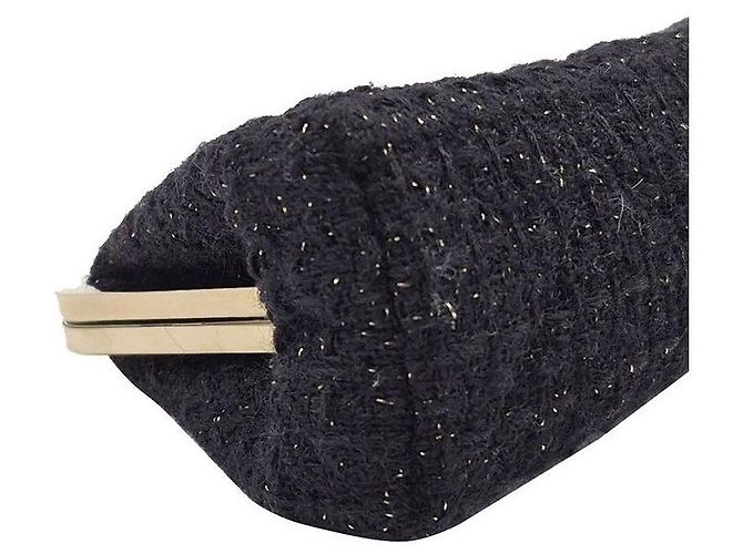 Chanel Clutch da sera in tweed Nero - vista 7