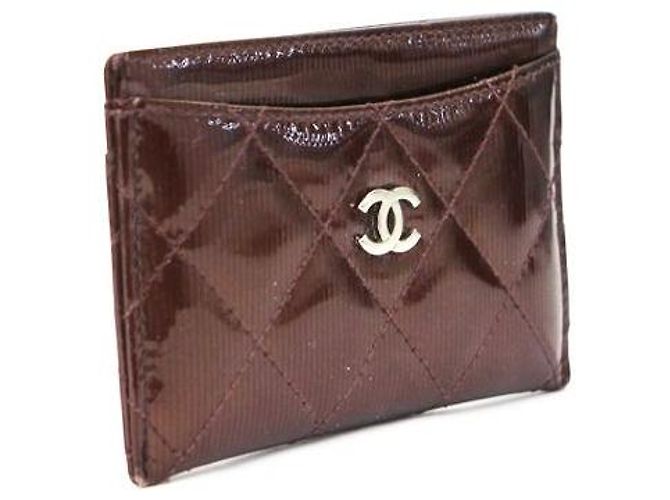 Chanel Patentierter Kartenhalter-Geldbeutel Braun - Ansicht 2
