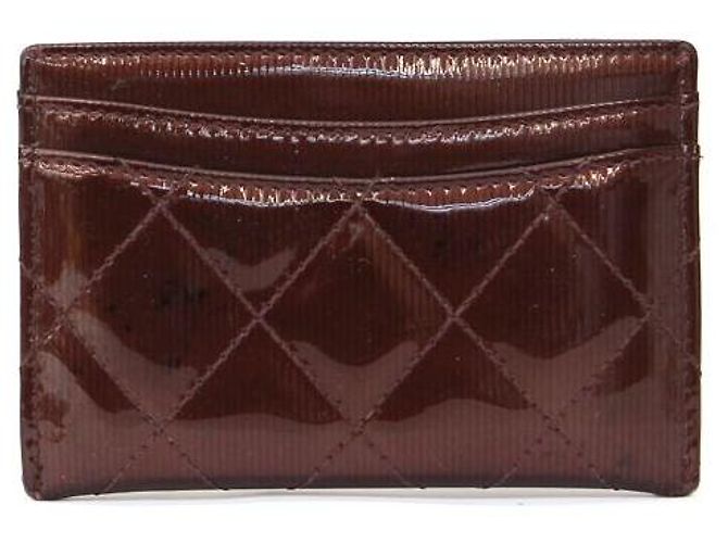 Chanel Patentierter Kartenhalter-Geldbeutel Braun - Ansicht 3