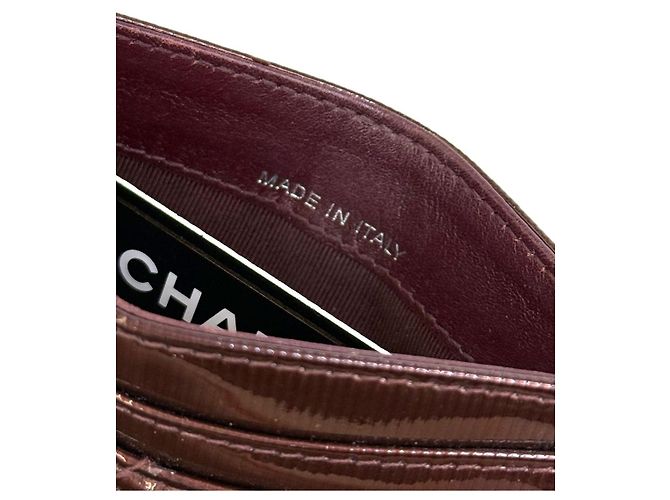 Chanel Patentierter Kartenhalter-Geldbeutel Braun - Ansicht 5