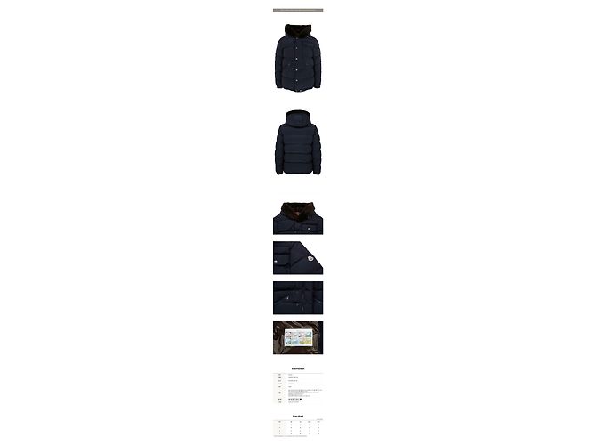 Moncler Navy Marcelette Teddy Trimmed Goose Down Jacket Black - view 2