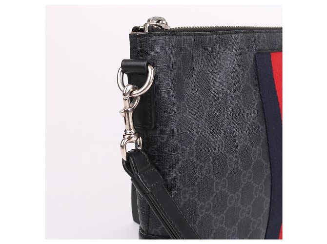 Gucci Clutch con tracolla in tela GG nera Nero - vista 6