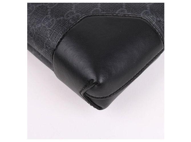Gucci Clutch con tracolla in tela GG nera Nero - vista 9