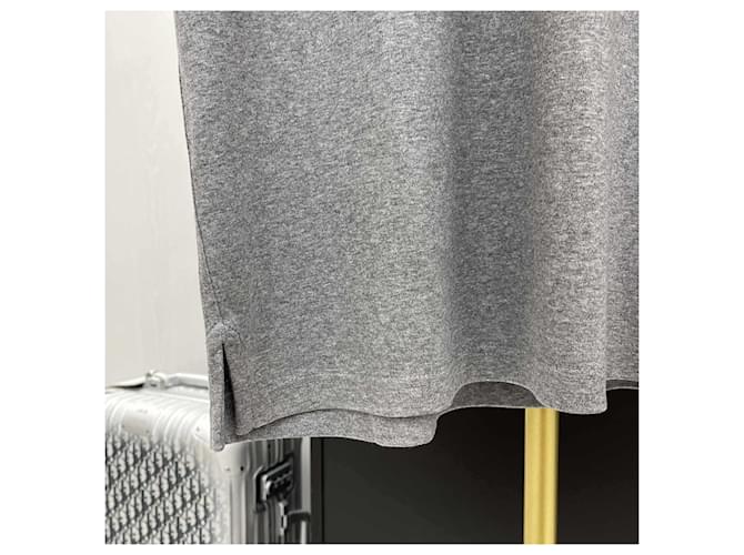 Hermès Cheval Leder Logo Crewneck T-Shirt Grau Braun - Ansicht 4