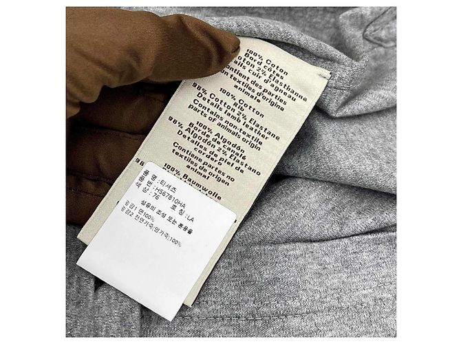 Hermès Cheval Leder Logo Crewneck T-Shirt Grau Braun - Ansicht 9