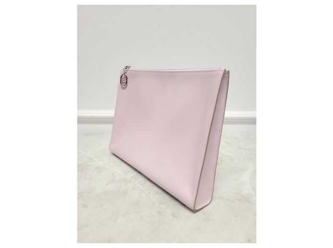 Hermès Clutch Deep Evercolor Mauve Pale Silver-tone con timbro Bianco - vista 2