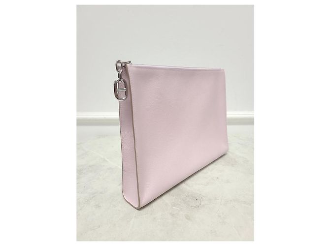 Hermès Clutch Deep Evercolor Mauve Pale Silver-tone con timbro Bianco - vista 3