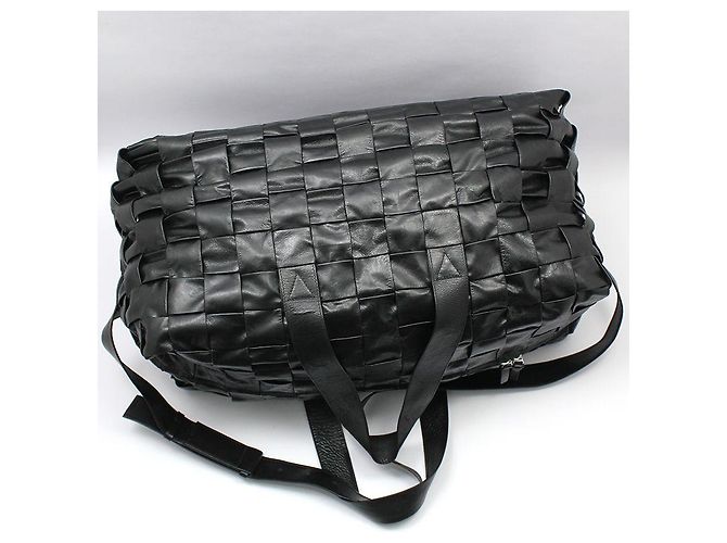 Cassette Bottega Veneta Borsa da viaggio a tracolla in intreccio Intrecciato nero - vista 3