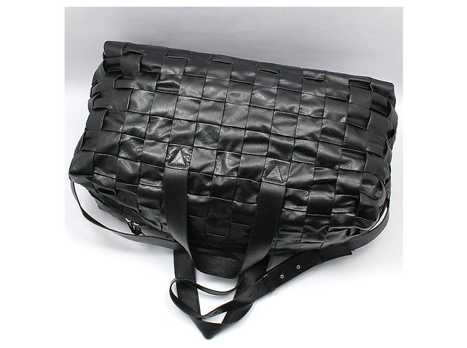 Cassette Bottega Veneta Borsa da viaggio a tracolla in intreccio Intrecciato nero - vista 4