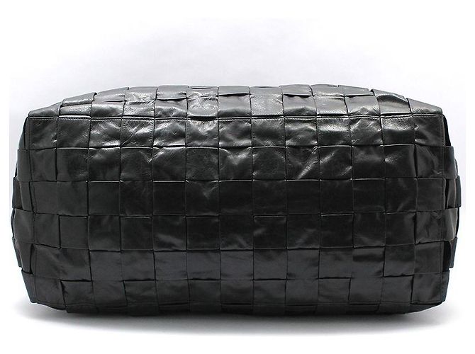 Cassette Bottega Veneta Borsa da viaggio a tracolla in intreccio Intrecciato nero - vista 5