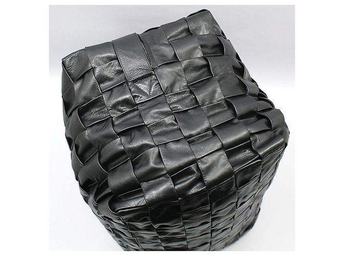 Cassette Bottega Veneta Borsa da viaggio a tracolla in intreccio Intrecciato nero - vista 9