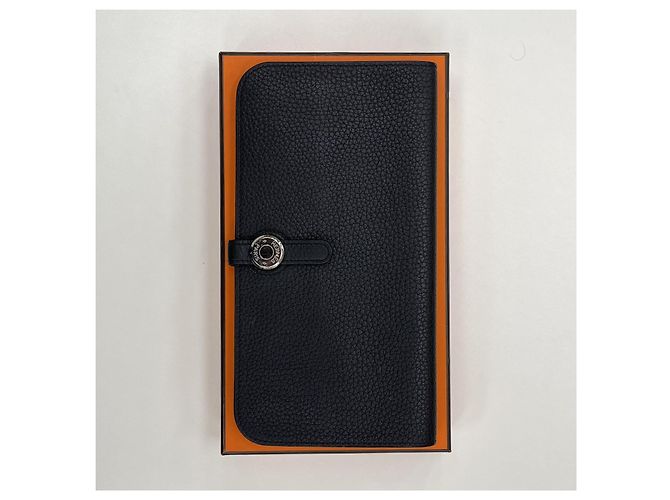 Hermès Dogon Recto Long Wallet Black Silver - view 2