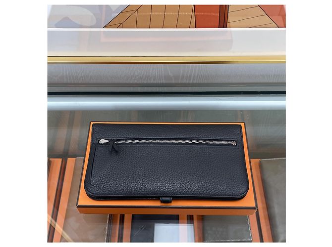 Hermès Dogon Recto Long Wallet Black Silver - view 4