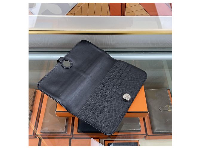 Hermès Dogon Recto Long Wallet Black Silver - view 5