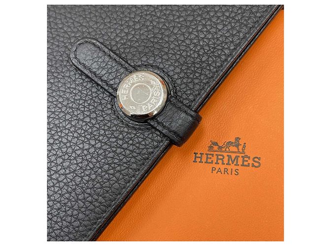 Hermès Dogon Recto Long Wallet Black Silver - view 6