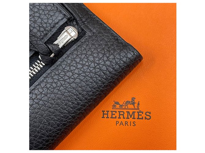 Hermès Dogon Recto Long Wallet Black Silver - view 7