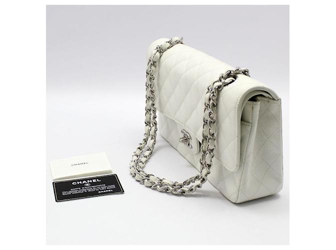 Chanel Borsa a tracolla classica White Caviar Silver Medium Bianco - vista 2