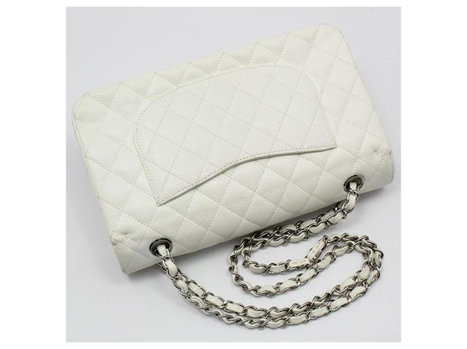 Chanel Borsa a tracolla classica White Caviar Silver Medium Bianco - vista 4