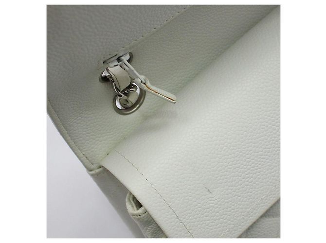 Chanel Borsa a tracolla classica White Caviar Silver Medium Bianco - vista 7