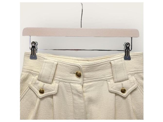 Louis Vuitton Pantalones cortos safari de pana beige dorado Castaño - vista 2
