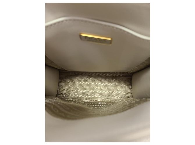 Prada White Gold-Plated Saffiano Galleria Mini Top Handle Tote Bag - view 4