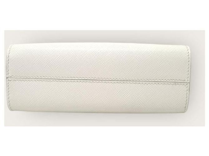 Prada White Gold-Plated Saffiano Galleria Mini Top Handle Tote Bag - view 6