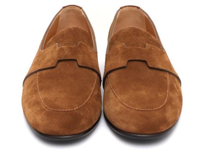 Hermès Mocassino in scamosciato da uomo JOB Logo Marrone - vista 10