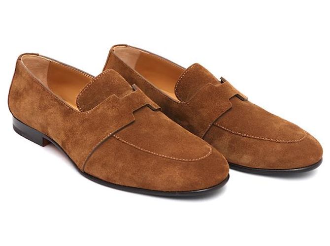 Hermès Mocassino in scamosciato da uomo JOB Logo Marrone - vista 11