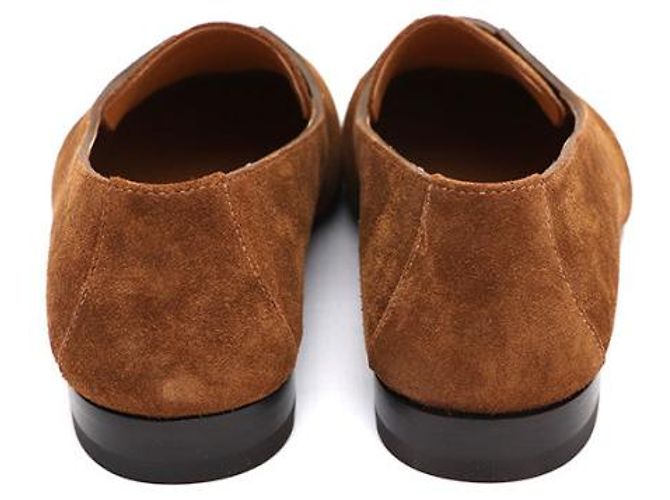 Hermès Mocassino in scamosciato da uomo JOB Logo Marrone - vista 12