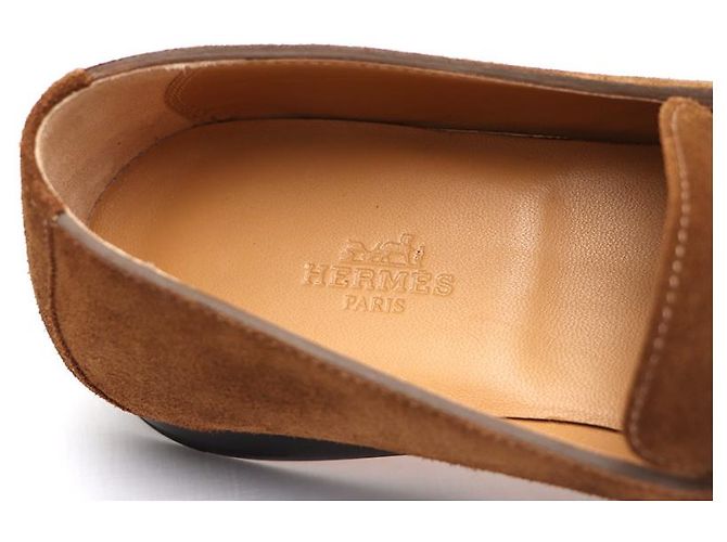 Hermès Mocassino in scamosciato da uomo JOB Logo Marrone - vista 15