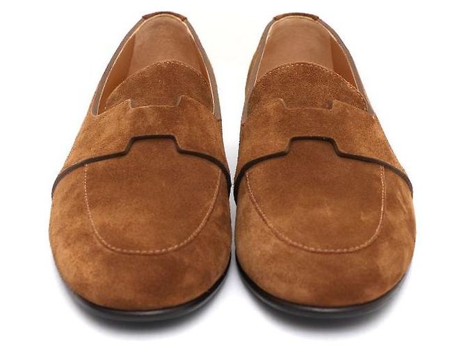 Hermès Mocassino in scamosciato da uomo JOB Logo Marrone - vista 2