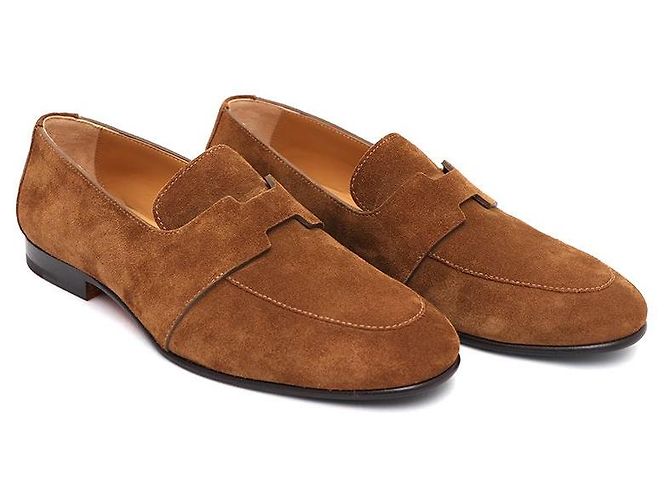 Hermès Mocassino in scamosciato da uomo JOB Logo Marrone - vista 3