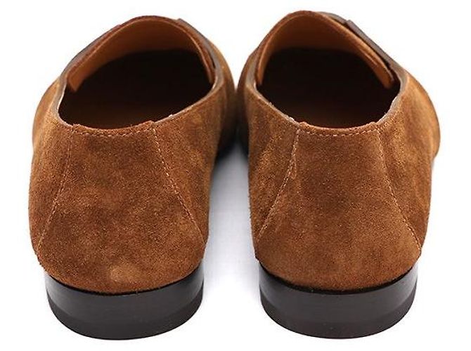 Hermès Mocassino in scamosciato da uomo JOB Logo Marrone - vista 4