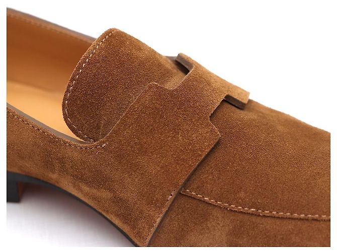 Hermès Mocassino in scamosciato da uomo JOB Logo Marrone - vista 6