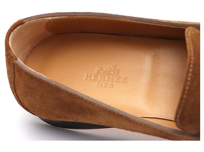 Hermès Mocassino in scamosciato da uomo JOB Logo Marrone - vista 7