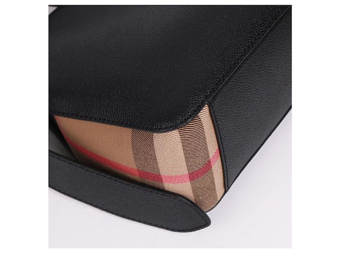 Burberry Kleiner Canvas-Schulterbeutel mit Karomuster Braun - Ansicht 10