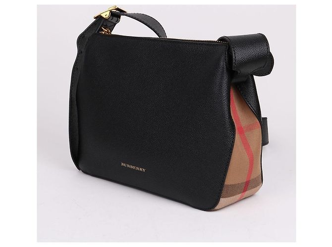 Burberry Kleiner Canvas-Schulterbeutel mit Karomuster Braun - Ansicht 4