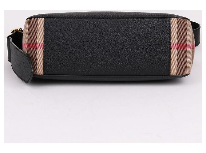 Burberry Kleiner Canvas-Schulterbeutel mit Karomuster Braun - Ansicht 9